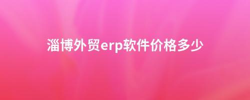 淄博外贸erp软件价格多少